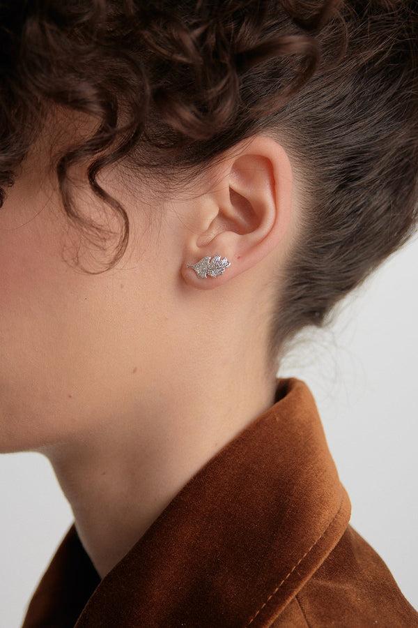 Karen Walker Leaf Studs Gold