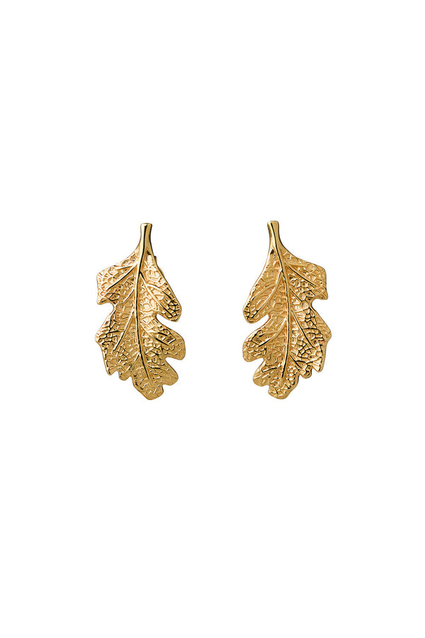 karen walker Leaf Studs Gold