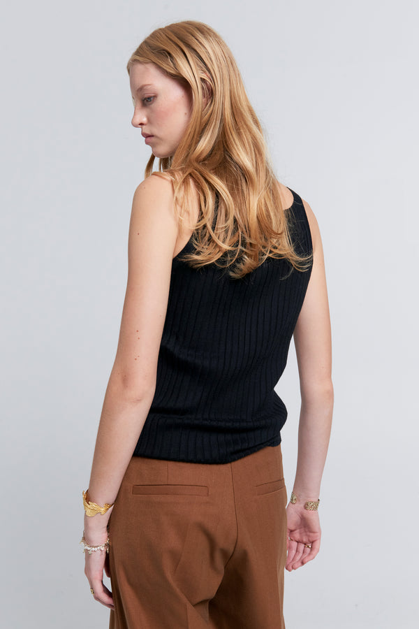 Karen Walker Lily Cashmere Singlet Black