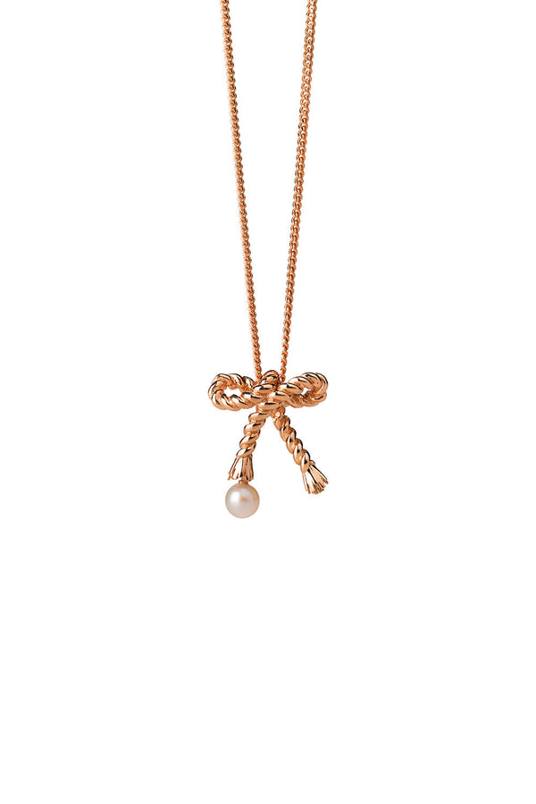 karen walker Love Knot Necklace Rose Gold