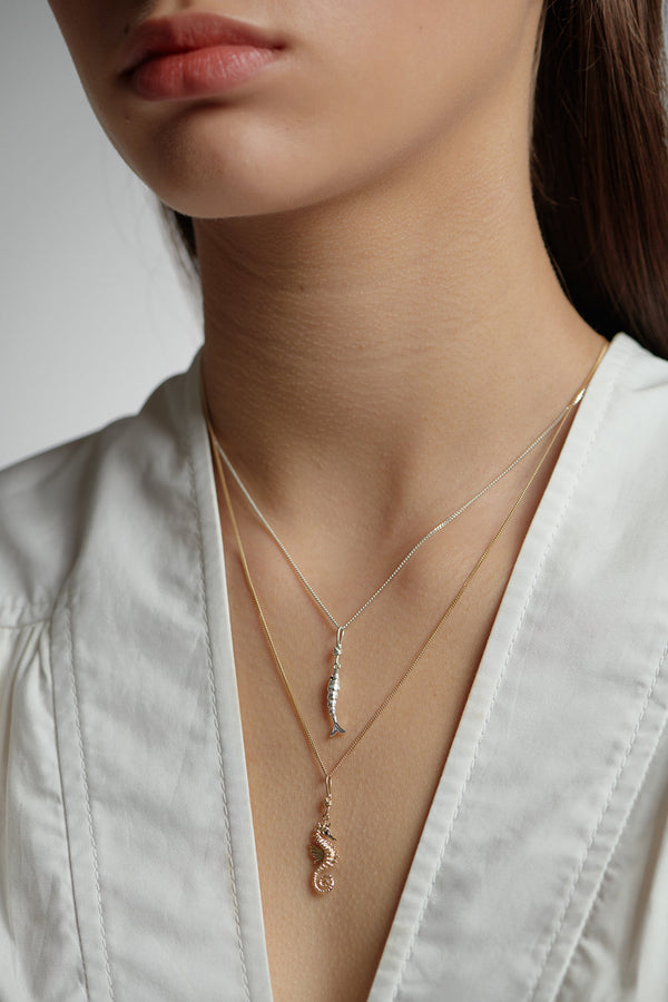 Karen Walker Lure Fish Necklace Gold