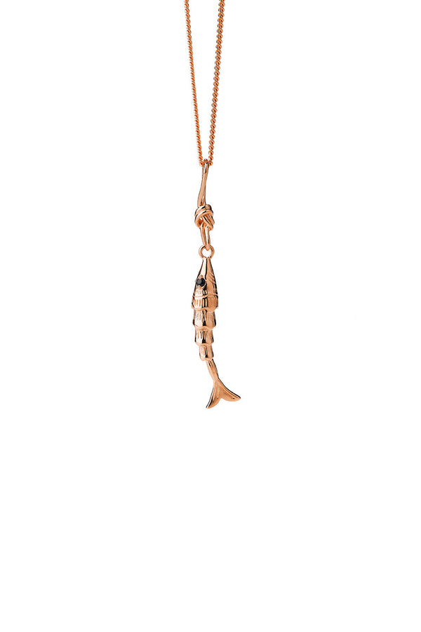 karen walker Lure Fish Necklace Rose Gold