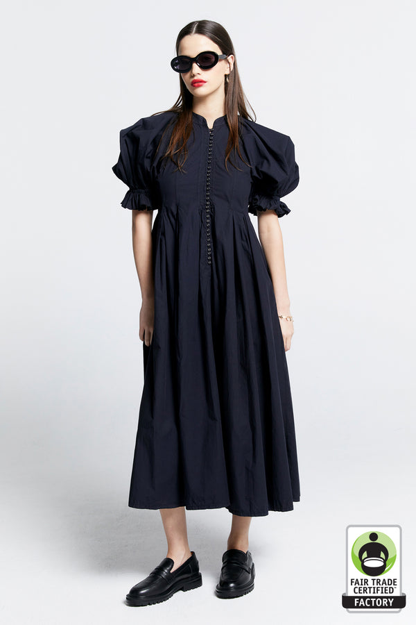 karen walker Melody Organic Cotton Dress Black
