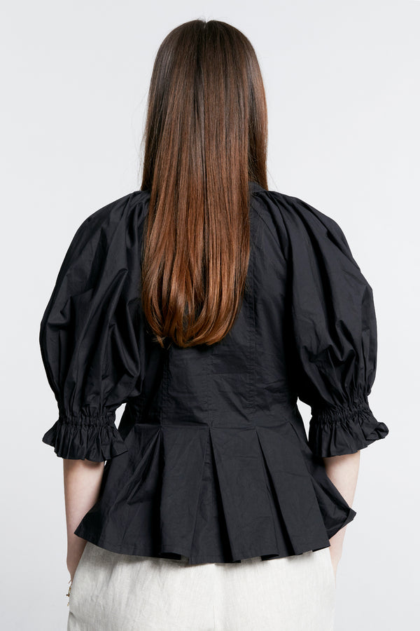 Karen Walker Melody Organic Cotton Top Black