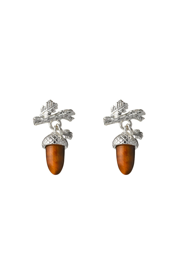 Karen Walker Micro Acorn And Leaf Studs Silver
