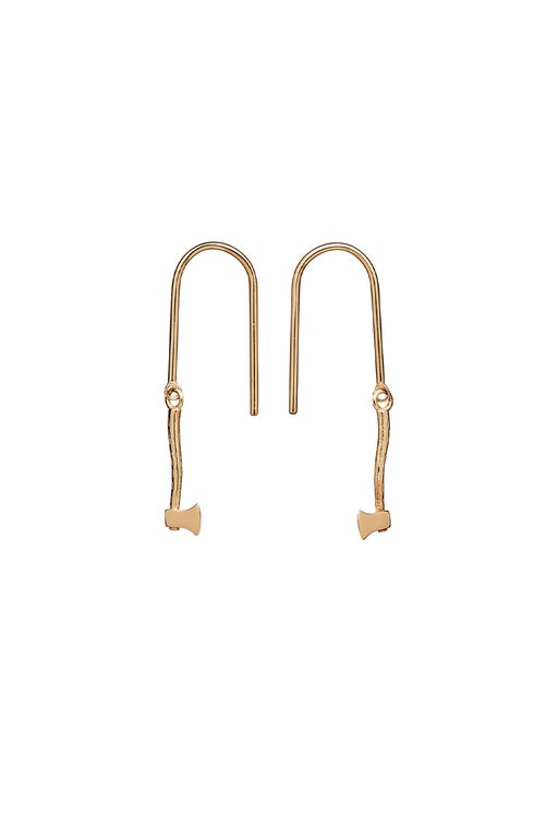 karen walker Mini Axe Earrings Gold