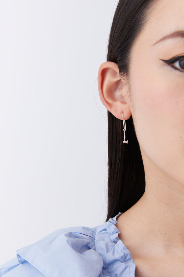 Karen Walker Mini Axe Earrings Silver