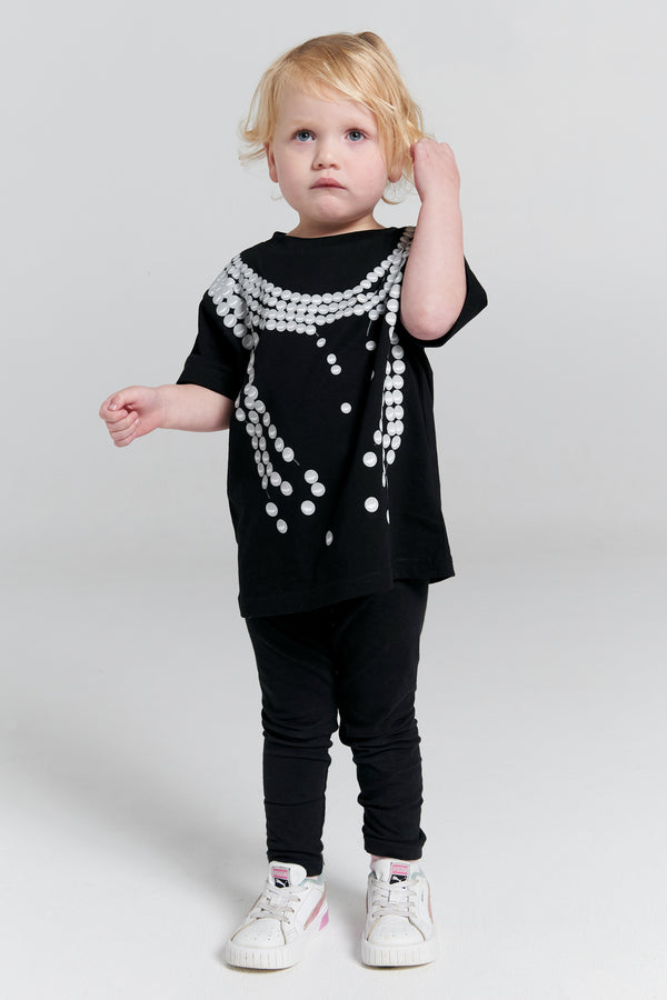 Karen Walker Mini Broken Pearls T-Shirt Black