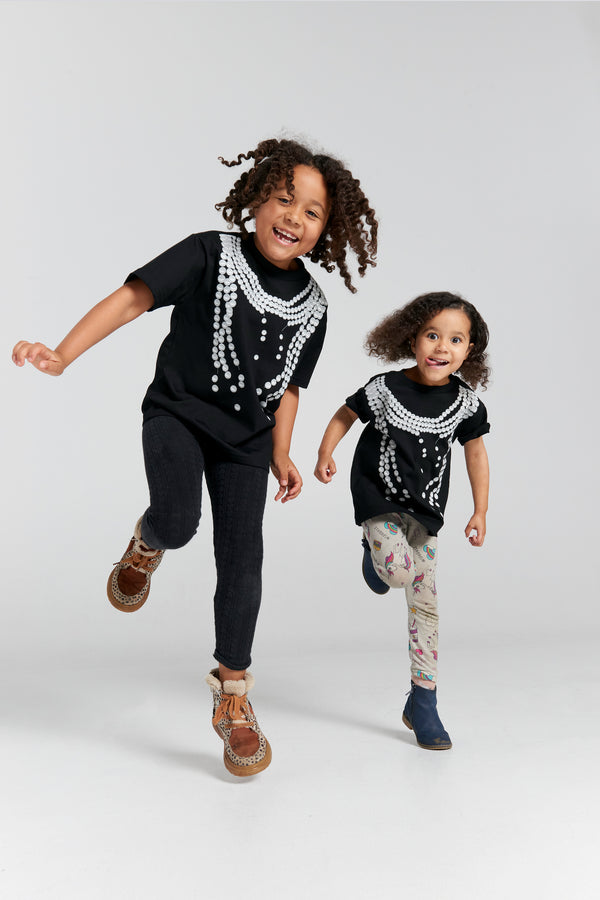 Karen Walker Mini Broken Pearls T-Shirt Black