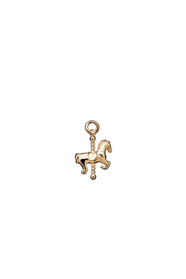 karen walker Mini Carousel Horse Charm Gold
