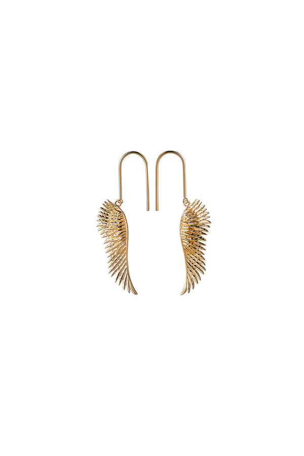 karen walker Mini Cupid's Wings Earrings Gold