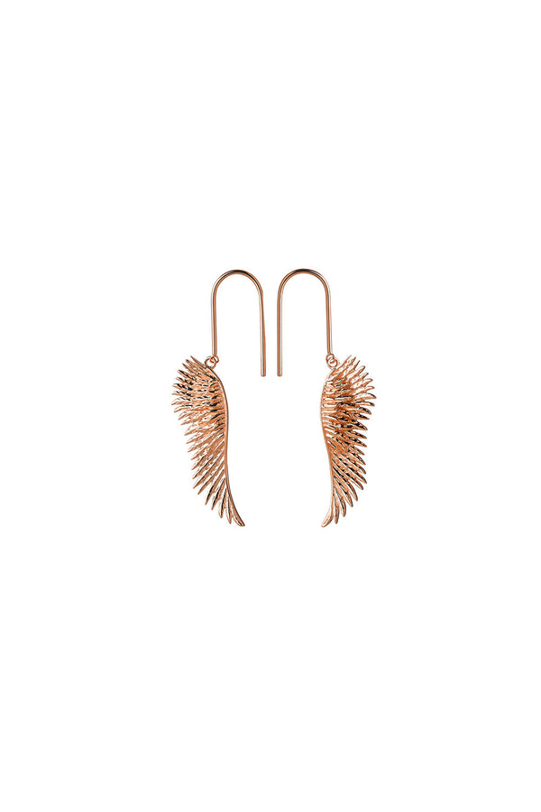 karen walker Mini Cupid's Wings Earrings Rose Gold