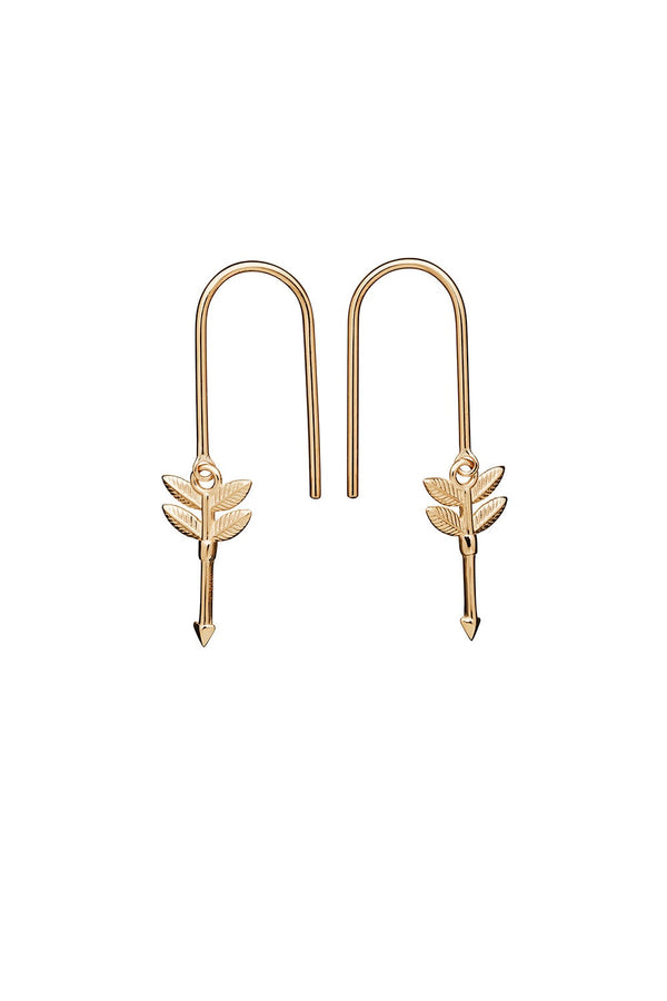 Karen Walker Mini Feather Arrow Earrings Gold