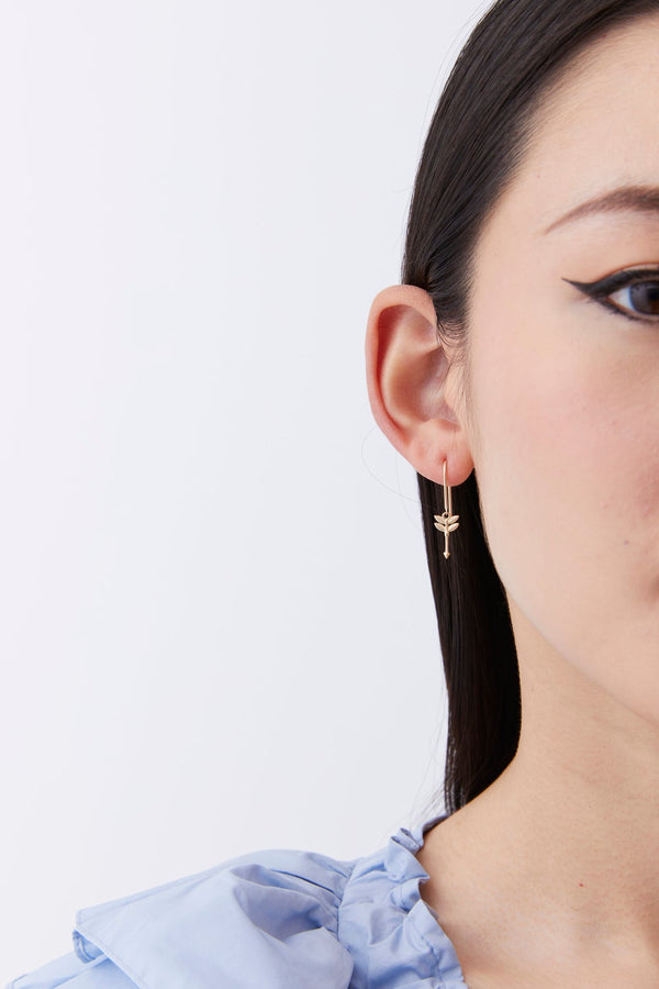 Karen Walker Mini Feather Arrow Earrings Gold