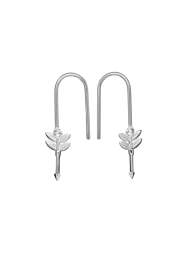 karen walker Mini Feather Arrow Earrings Silver