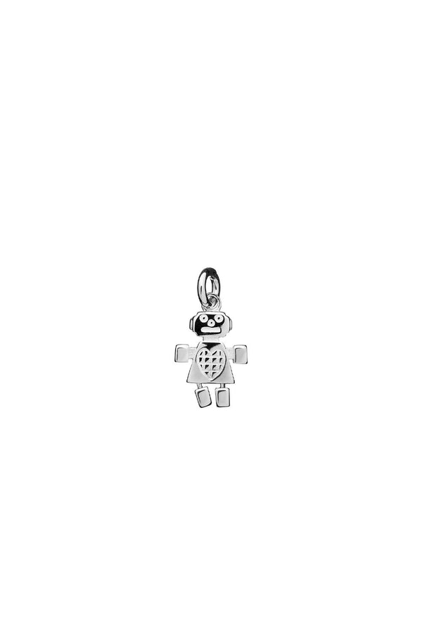 Karen Walker Mini Girl Robot Charm Silver