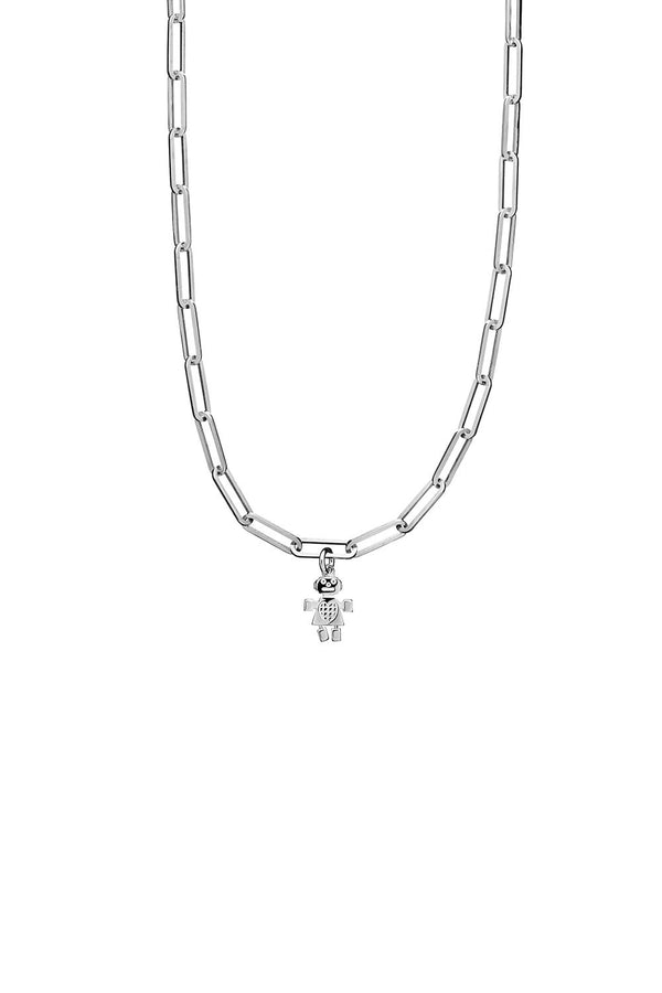 Karen Walker Mini Girl Robot Charm Silver