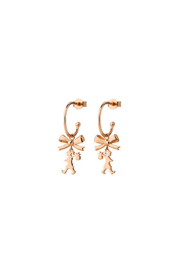 Karen Walker Mini Girl With A Bow Hoops Rose Gold