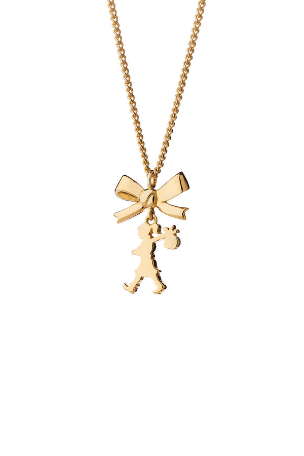 karen walker Mini Girl with a Bow Necklace Gold