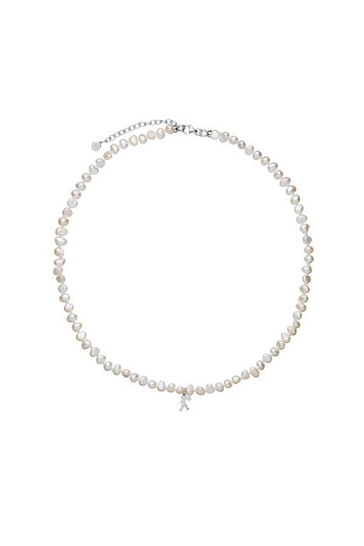 karen walker Mini Girl with Pearls Necklace Silver