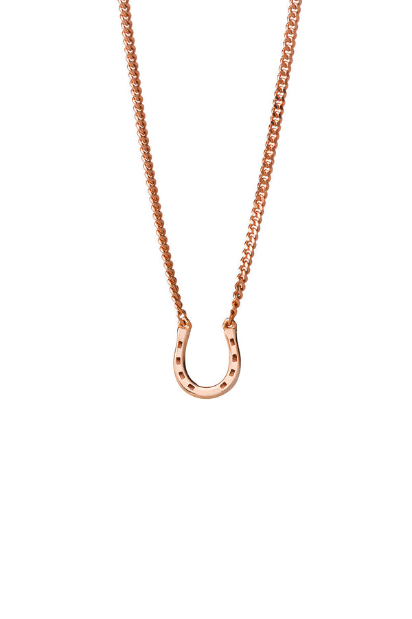 Karen Walker Mini Horseshoe Necklace Rose Gold
