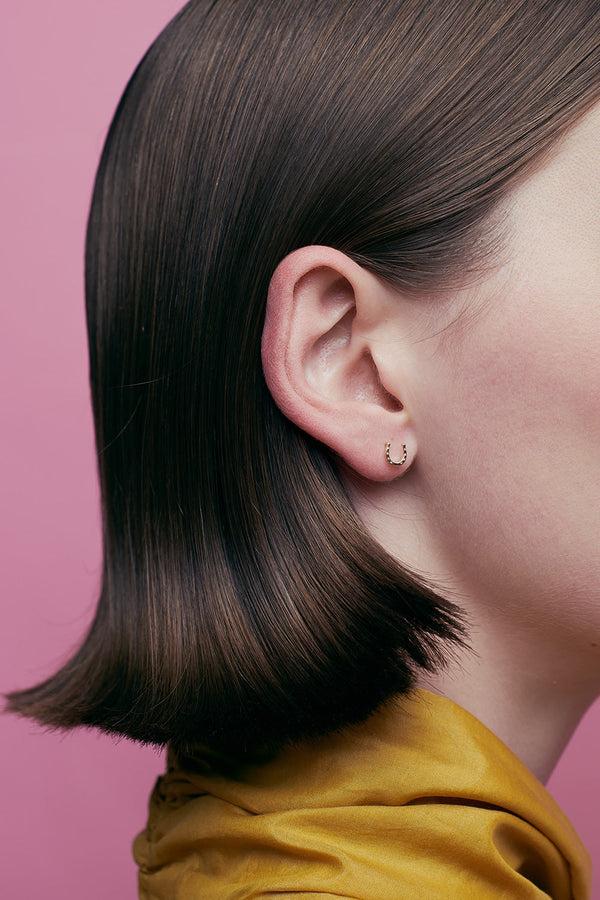 Karen Walker Mini Horseshoe Studs Gold