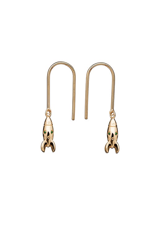 Karen Walker Mini Rocket Earrings Gold