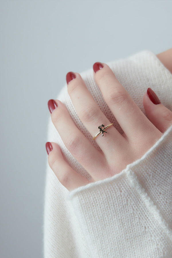 Karen Walker Mini Runaway Girl Ring Gold