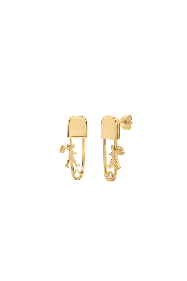 karen walker Mini Runaway Safety Pin Studs Gold