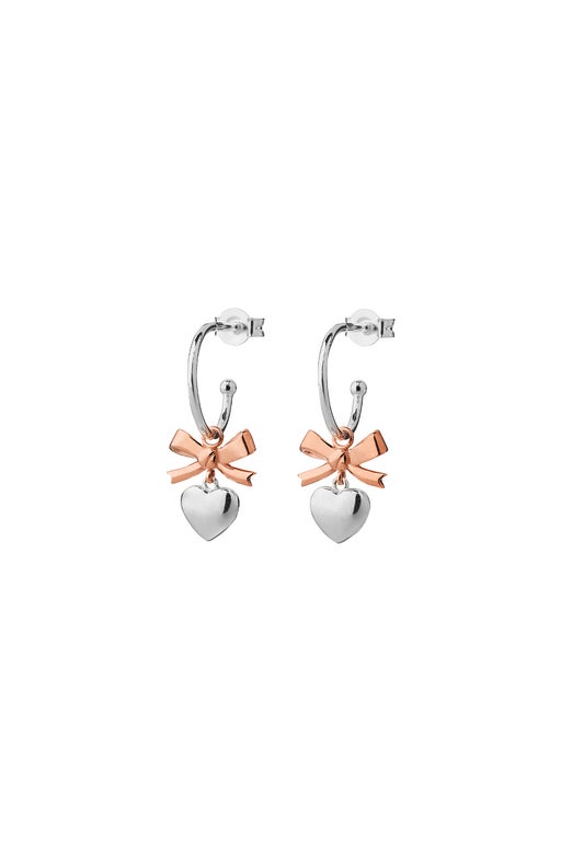 Karen Walker Mini Superlove Hoops Silver/Rose Gold