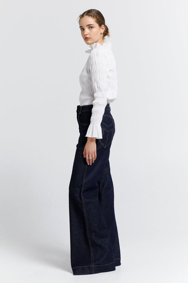 Karen Walker Mod Flared Jeans Indigo Denim