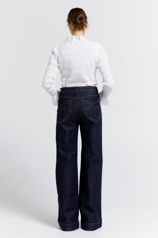 Karen Walker Mod Flared Jeans Indigo Denim