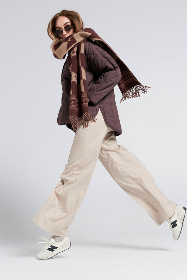 Karen Walker Monogram Jacquard Scarf Mahogany/Tan