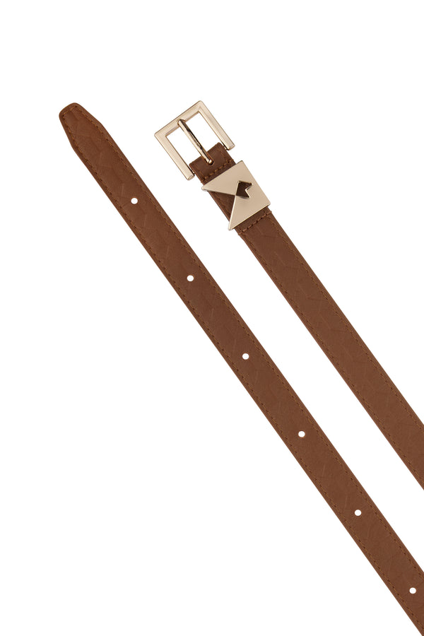 Karen Walker Monogram Keeper Belt Dark Tan