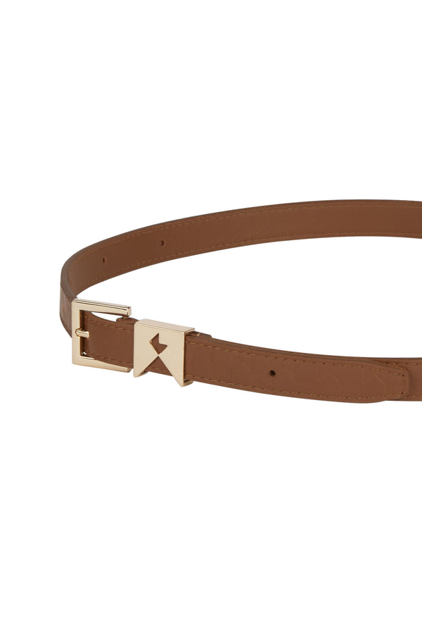 Karen Walker Monogram Keeper Belt Dark Tan