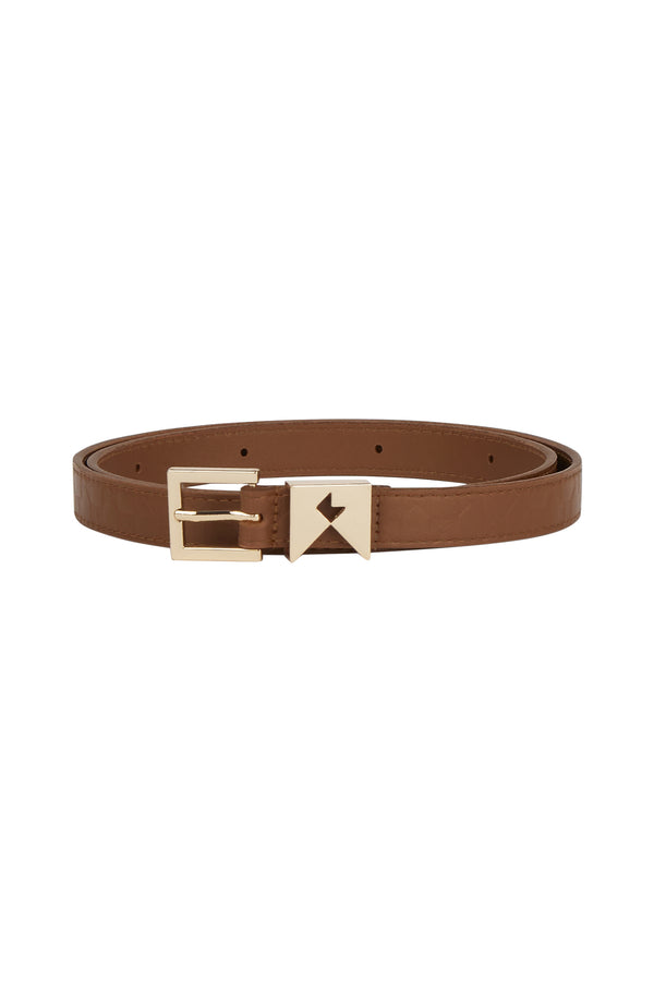 Karen Walker Monogram Keeper Belt Dark Tan