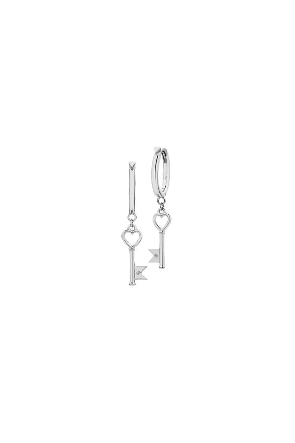 Karen Walker Monogram Key Earrings Silver