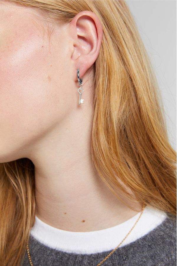 karen walker Monogram Key Earrings Silver