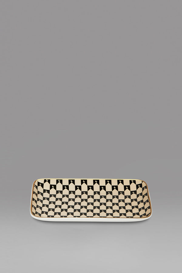 karen walker Monogram Side Plate Black/Macadamia