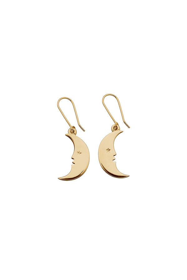 Karen Walker Moon Earrings Gold