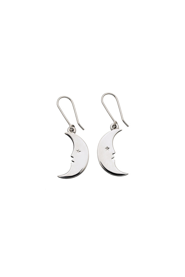 Karen Walker Moon Earrings Silver