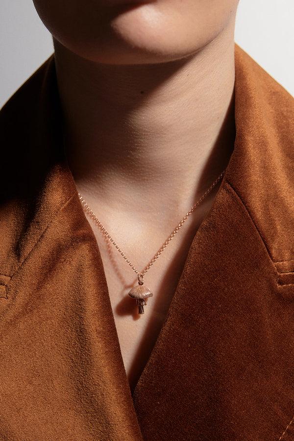 Karen Walker Mushroom Necklace Rose Gold