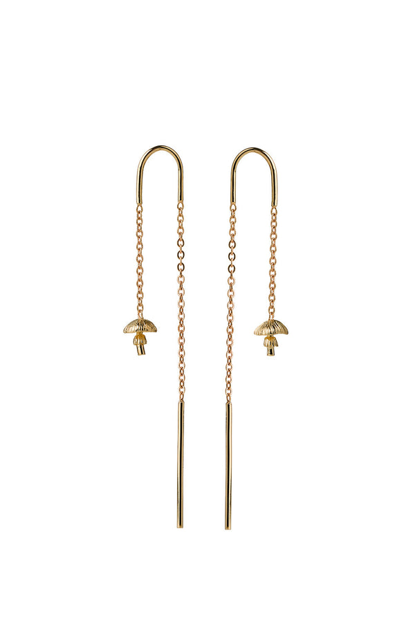 karen walker Mushroom Thread Earrings Gold
