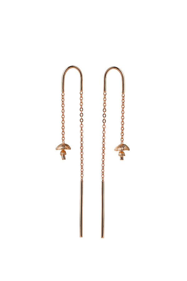karen walker Mushroom Thread Earrings Rose Gold