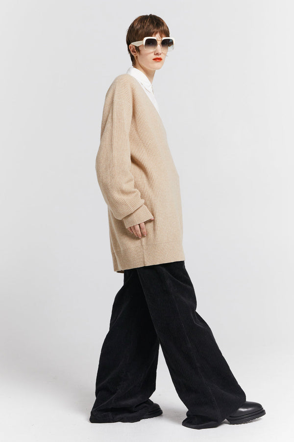 Karen Walker Naomi Oversized Cashmere Sweater Oat