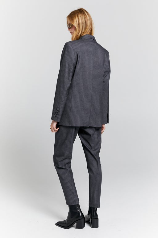 Karen Walker Nico Trousers Fine Pinstripe Charcoal