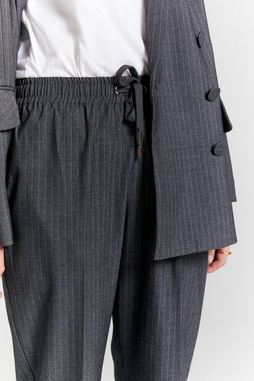 Karen Walker Nico Trousers Fine Pinstripe Charcoal