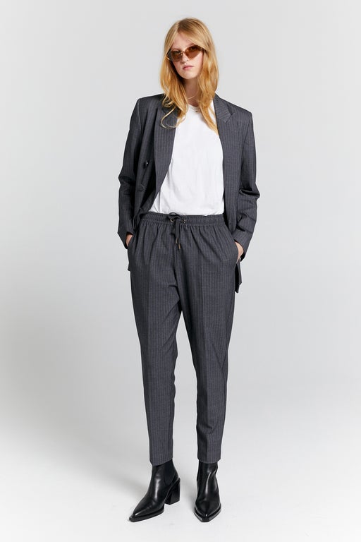 karen walker Nico Trousers Fine Pinstripe Charcoal