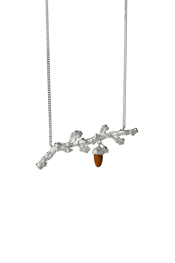 Karen Walker Oak Branch Necklace Silver