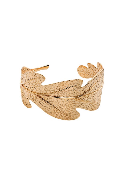 Karen Walker Oak Leaf Cuff Gold-Plated
